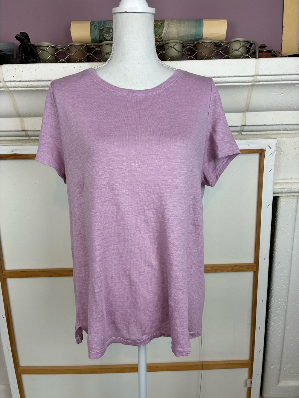 C& C California Lavender Linen Crew Neck Tee